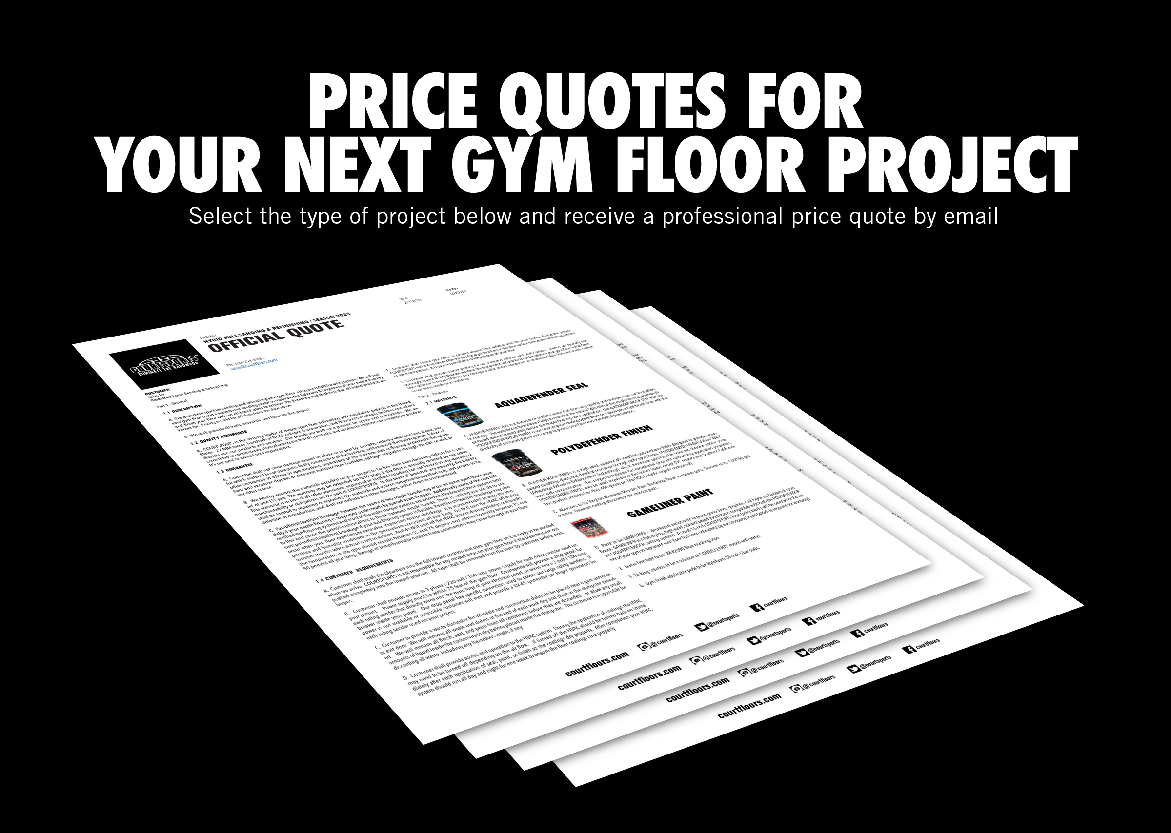 Get a price quote today for your next gym floor project!