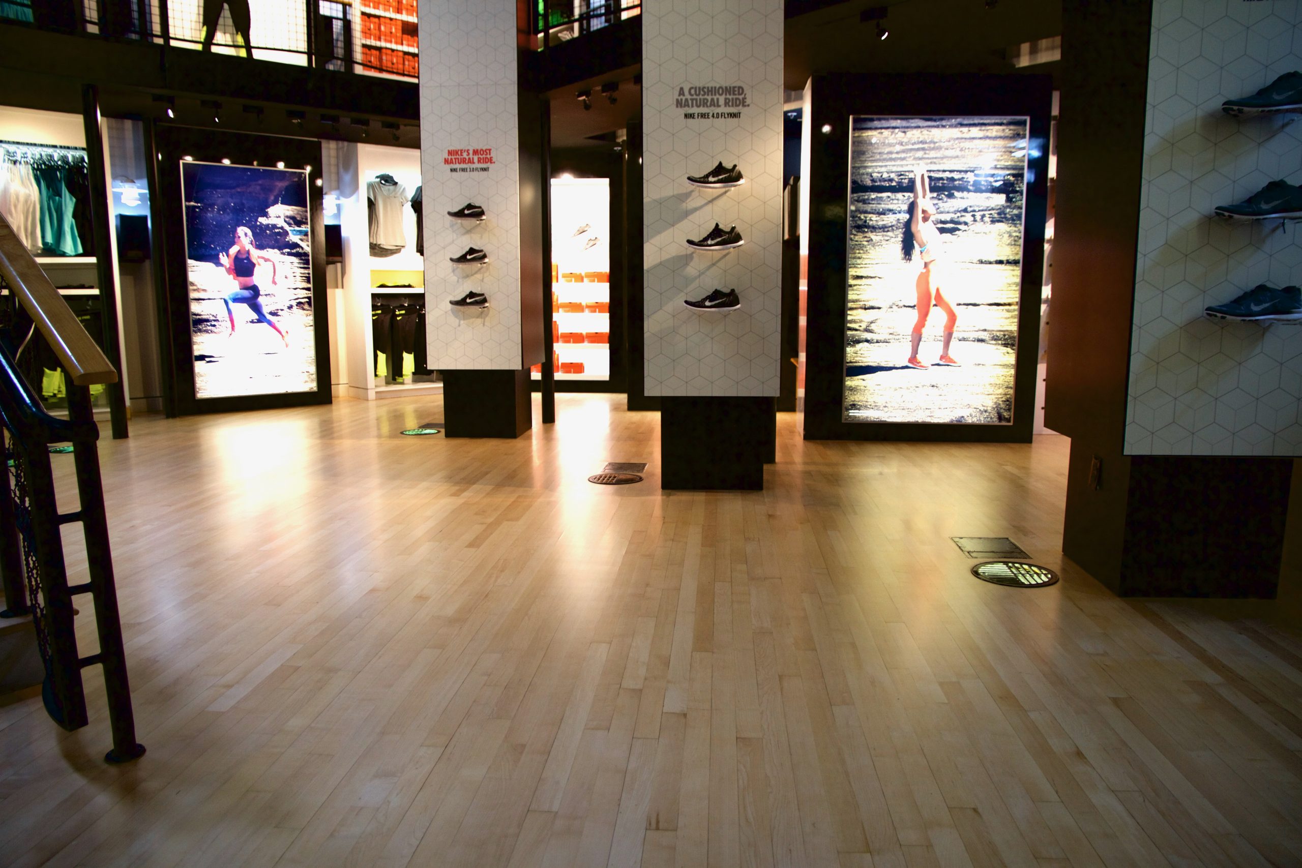 Nike Campus Employee Store, Beaverton, Oregon - sanded and refinished by COURTSPORTS using satin waterborne finishes.