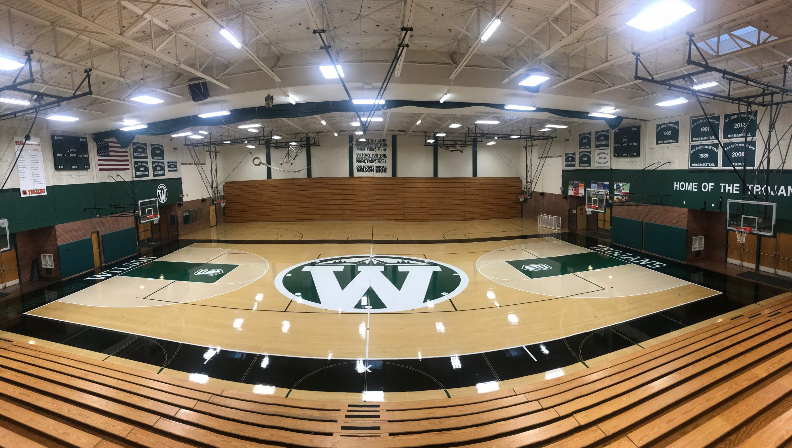 Wilson HS was rebranded to Ida B Wells, Portland, Oregon - designed, sanded, and refinished by COURTSPORTS