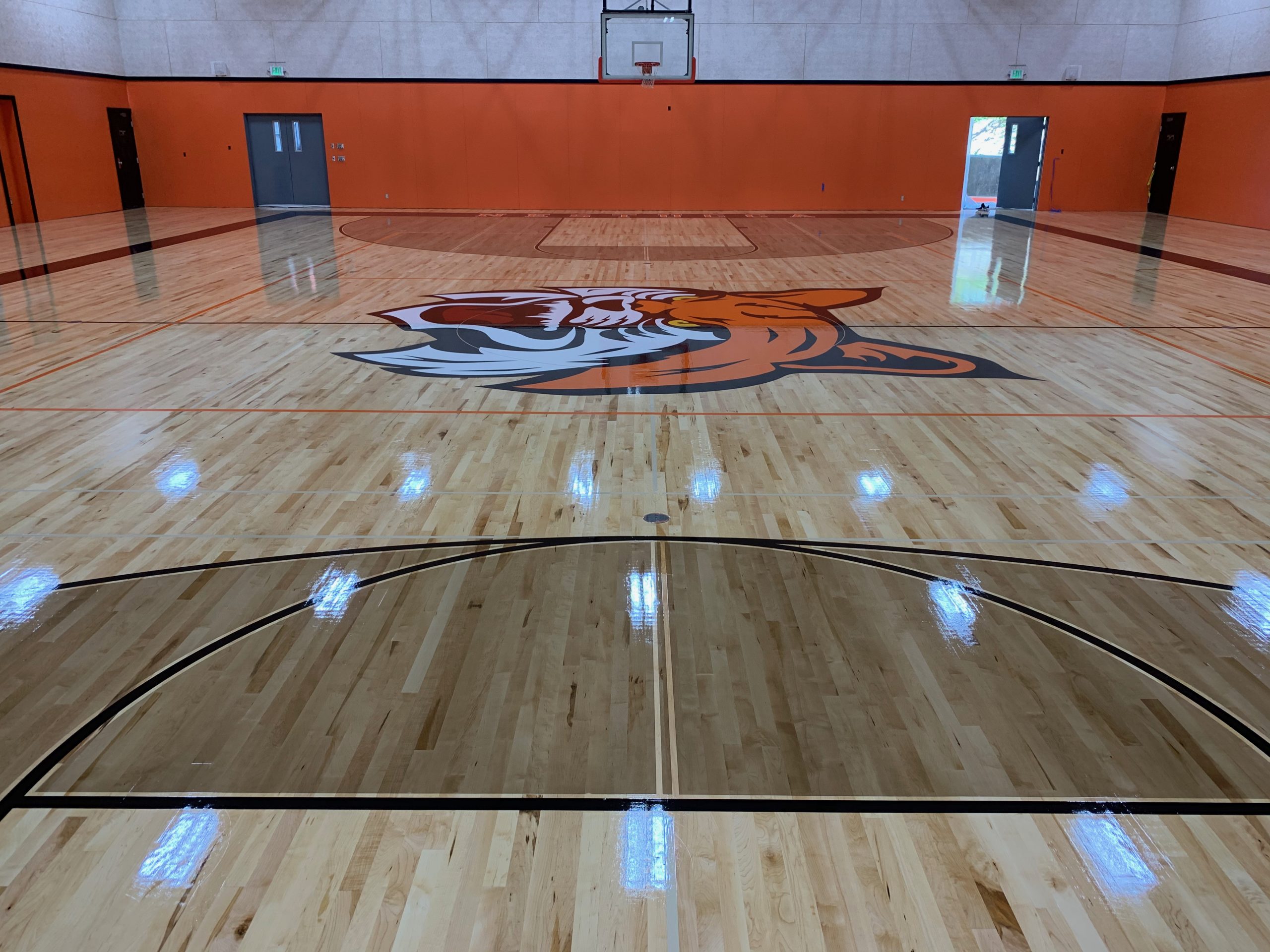 Tiger logo designed and stencils created by COURTSPORTS.