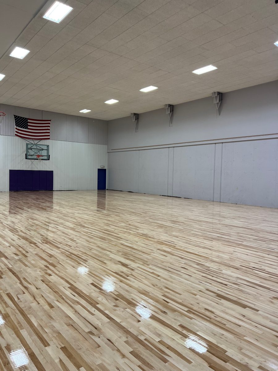New basketball court installed, sanded, painted, and refinished by COURTSPORTS.
