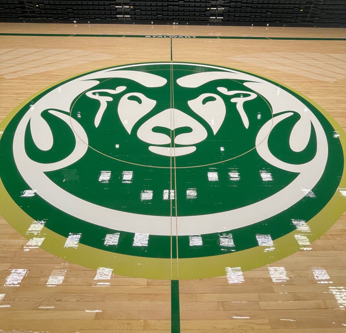 CSU Rams, Fort Collins, Colorado - center logo stencil and paintwork provided by COURTSPORTS.