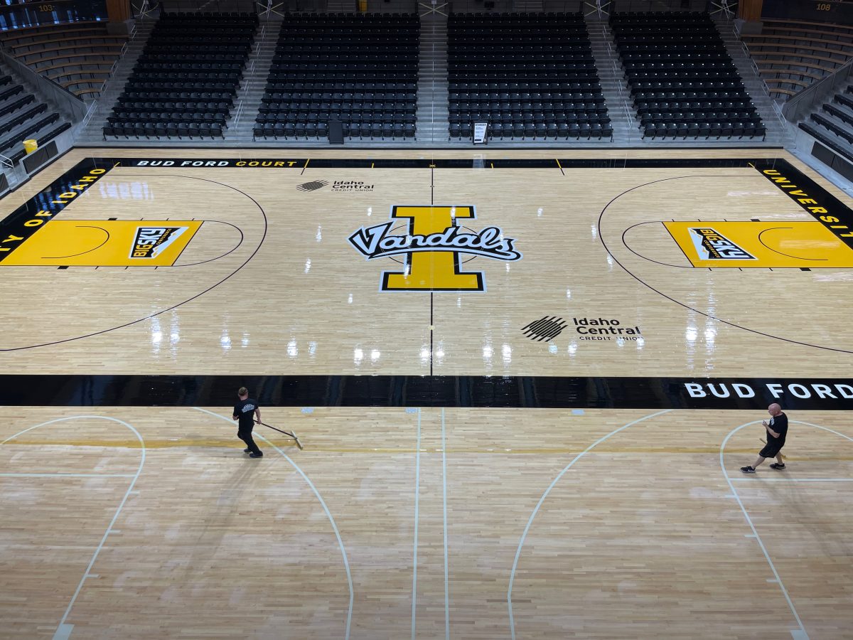 University of Idaho Vandals - Moscow, Idaho. Screened and repainted by COURTSPORTS. Other contractors work failed.