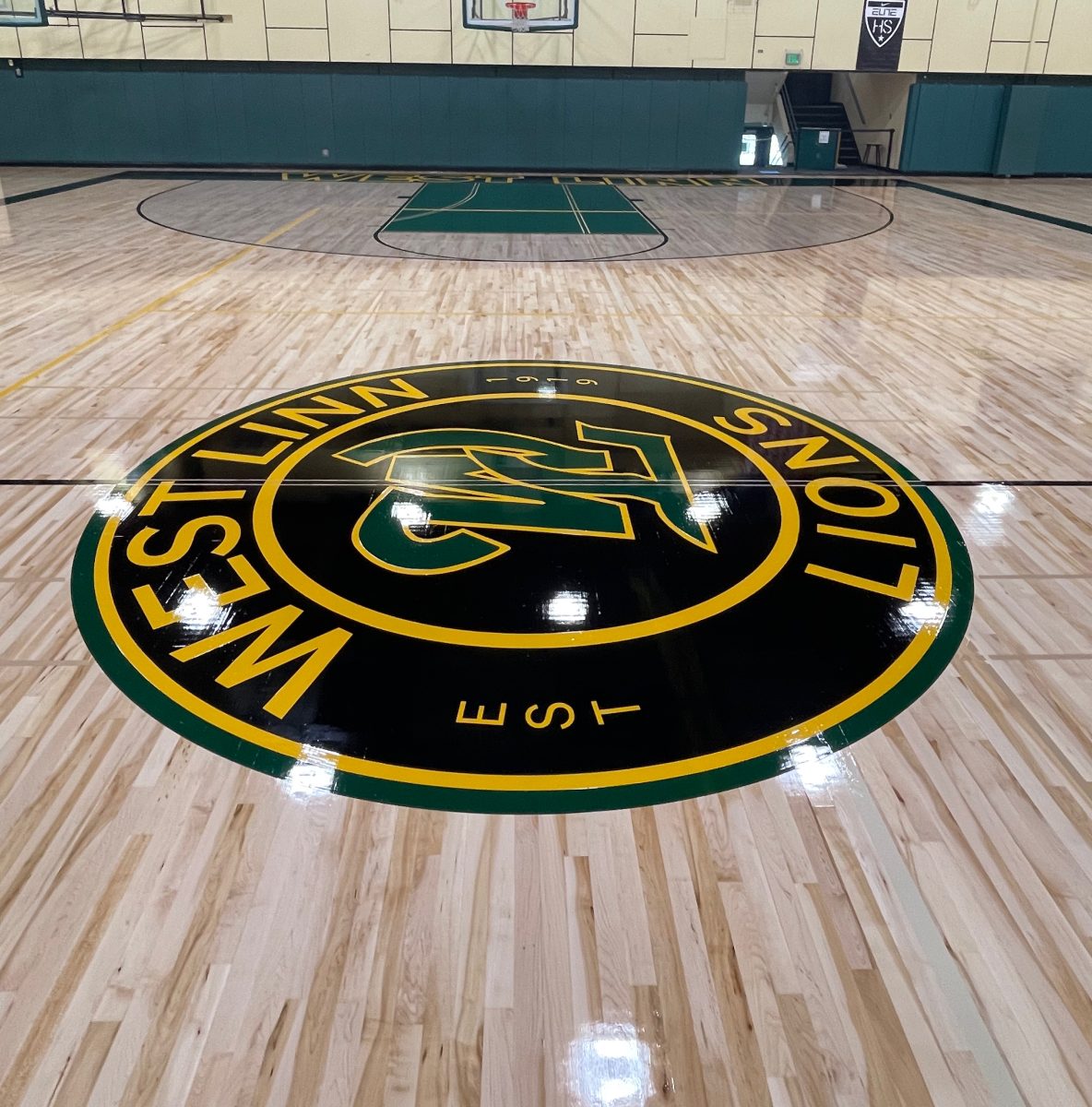 West Linn High School, West Linn, Oregon - full sanding and refinishing of their gym floor by COURTSPORTS.